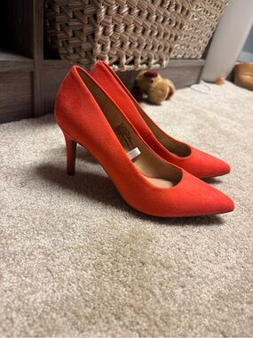 a new day Bright Orange Pointed-Toe Suede Pumps